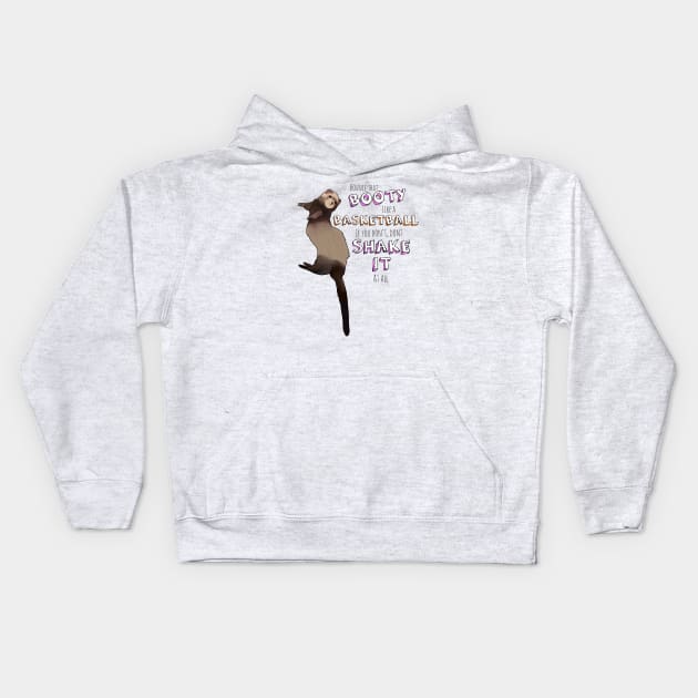 Funny Ferret Kids Hoodie by MillerDesigns